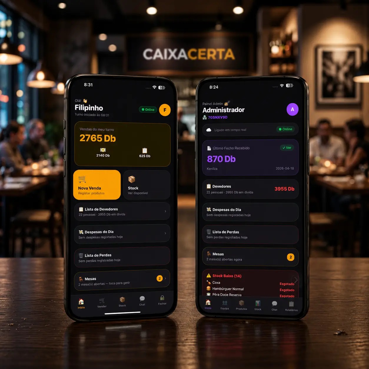 CaixaCerta Features Mockup